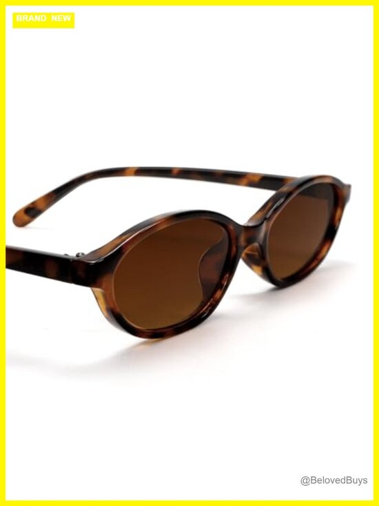 Retro Oval Sunglasses for Women 90s Cat Eye Lightweight Narrow UV Protection main image 3